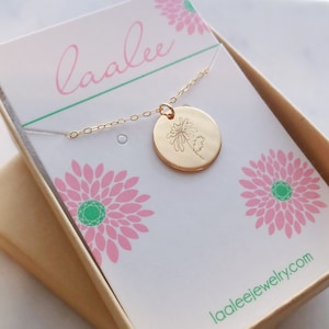 November Birth Flower Necklace, Birth Flower Jewelry, November Birthday Gift, Birth Month Flower, Chrysanthemums Jewelry Mums Personalized
