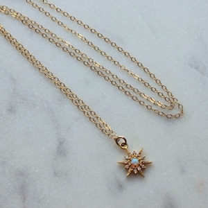 Star Opal Necklace, Gold Opal Necklace, Gold Star Necklace, Mindfulness Gift, Minimalist Necklace, Simplistic Necklace, 21st birthday gift