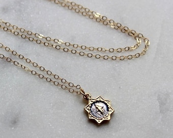 Gold Mary Halskette, Mary Pendant Halskette, Mutter Gottes Halskette, Jungfrau Maria Halskette, Gold wundersame Medaille, Selige Mutter Schmuck
