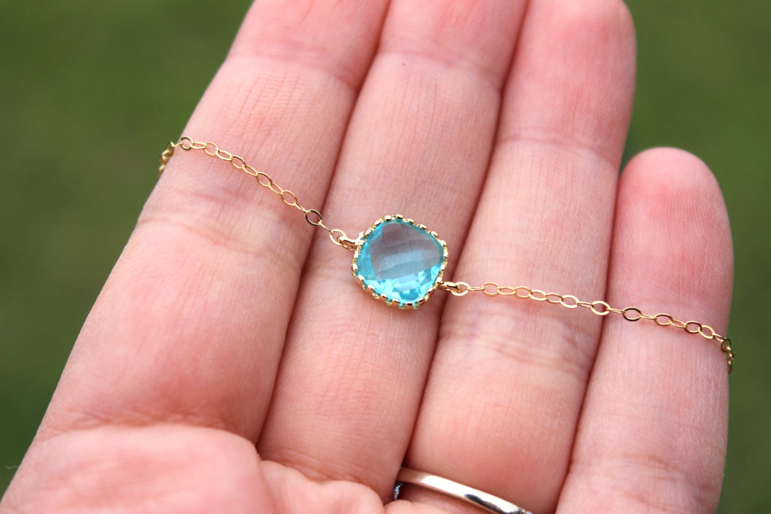 Aquamarine & Topaz Two-Tone Crivelli Bracelet