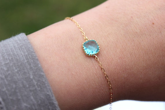 Etsy aquamarine deals bracelet