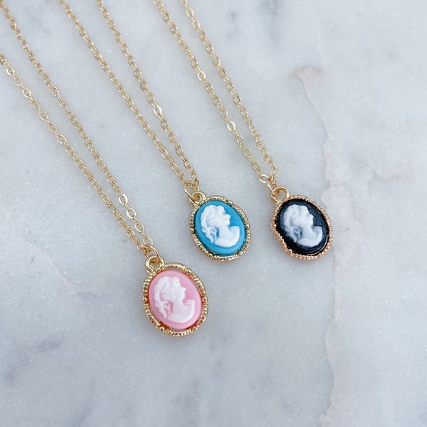 Cameo Necklace Gold, Cameo Jewelry, Cameo Pendant Necklace, Gold Cameo, Cameo Choker, Old Fashioned Jewelry, Pink Cameo, Black Cameo, Blue