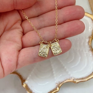 14k Gold Filled Scapular Necklace, Scapular Jewelry, Gold Mary Necklace, Miraculous Medal, Religious Gift, Catholic Necklace, Christmas Gift