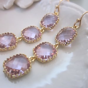 Lavender Earrings Gold Purple Earrings - Bridesmaid Earrings - Bridal Earrings - Wedding Earrings - Valentines Day Gift - Gift under 40