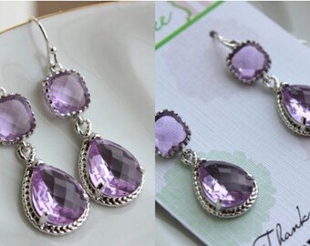 Silver Lavender Lilac Earrings - As seen on Instagram