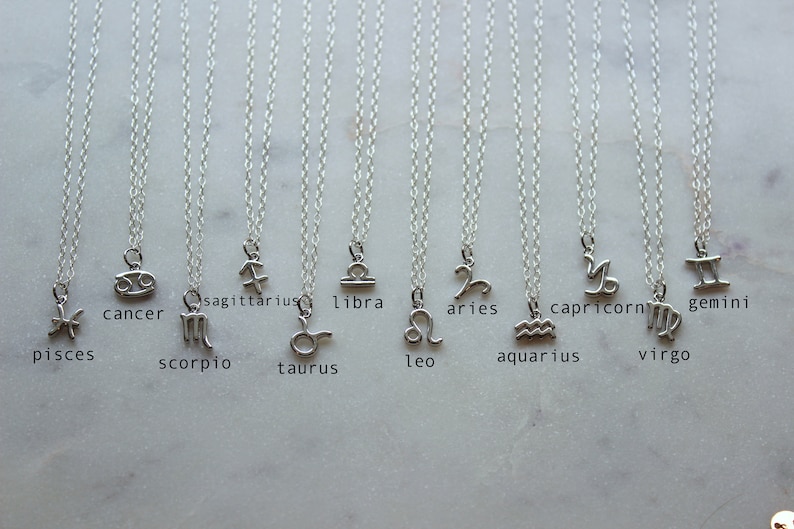 Silver Zodiac Necklace Zodiac Jewelry Constellation Etsy