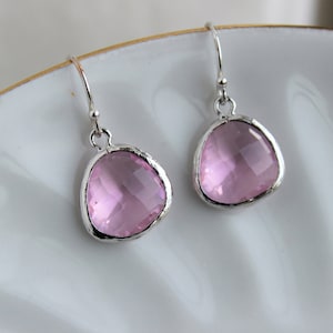 Silver Light Pink Earrings Blush Pink Jewelry - Pink Bridesmaid Earrings - Blush Wedding Earrings - Bridal Earrings - Wedding Jewelry