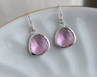 Silver Light Pink Earrings Blush Pink Jewelry - Pink Bridesmaid Earrings - Blush Wedding Earrings - Bridal Earrings - Wedding Jewelry