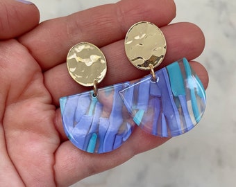 Colorful Acrylic Earrings, Acrylic Jewelry, Stud Earrings, Summer Fashion, Easter Jewelry, Christmas Gift, Gift For Her, Statement Earrings
