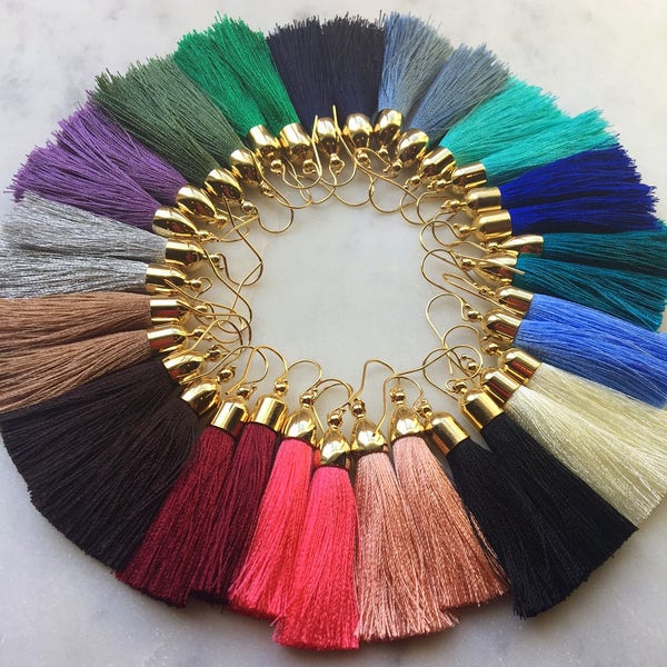 Gold Tassel Earrings Tassel Jewelry, Mini Tassel Earrings, Mini Tassels, Fringe Earrings Short Tassel Earrings Fringe Jewelry Christmas Gift