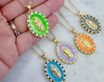 14k Gold Filled Chain, Mary Necklace Religious Necklace, Catholic Religious Jewelry, Mother's Day Gift, First Communion Christmas Gift