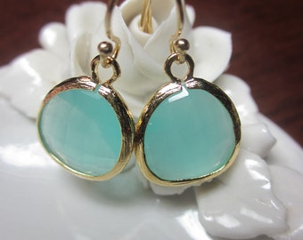 Pacific Aqua Mint Earrings Blue - Bridesmaid Earrings Wedding Earrings Mint Wedding Jewelry Bridesmaid Jewelry Gift
