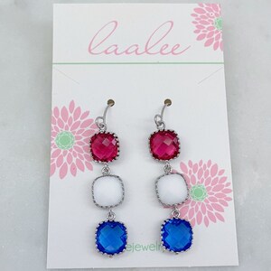 Red White and Blue Earrings, 4th of July Earrings, 4th of July Jewelry, Patriotic Jewelry, Fourth of July Jewelry, Patriotic Earrings