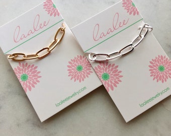 Gold Chain Necklace, Gold Chain Choker, Paperclip Necklace, Dainty Choker, Layering Necklace, Minimalist Necklace, Link Choker