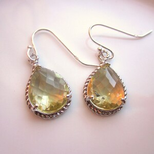 Citrine Earrings Yellow Silver Earrings Bridesmaid Earrings Wedding Earrings Valentines Day Gift image 5