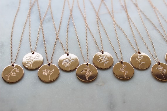 Birth month 2024 flower necklaces