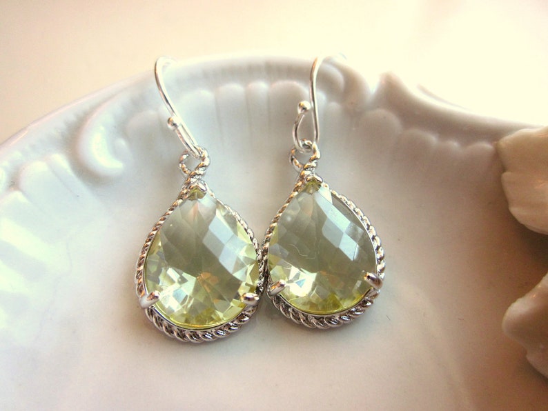 Citrine Earrings Yellow Silver Earrings Bridesmaid Earrings Wedding Earrings Valentines Day Gift image 2