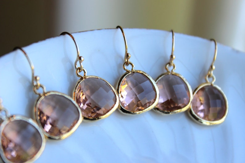 Blush Jewelry Sets Blush Bridal Jewelry Blush Pink Earrings Etsy