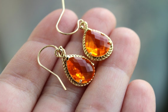 Burnt Orange Earrings Amber Gold Jewelry Tangerine Bridesmaid Earrings Wedding Earrings Amber Bridesmaid Jewelry Orange Wedding Jewelry Etsy