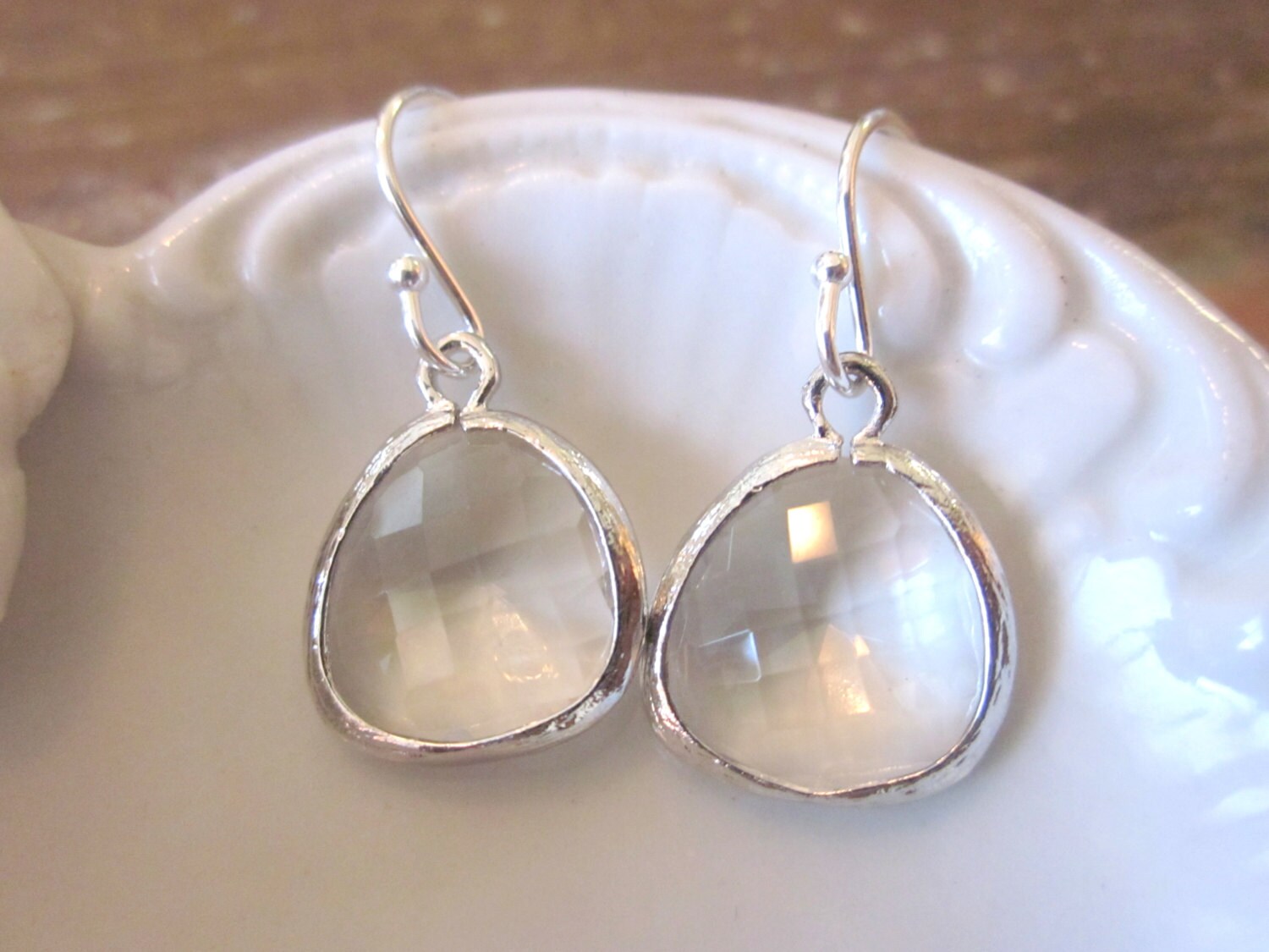 SLVR CLEAR CRYSTAL EARRINGS