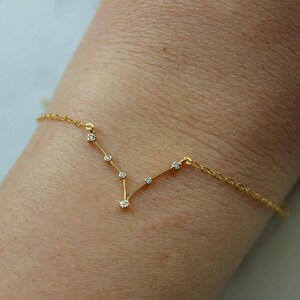 Personalized Jewelry Gift, Zodiac Jewelry, Gold Zodiac Bracelet, Zodiac Sign Bracelet, Constellation Bracelet, Celestial Wedding Party Gifts image 4