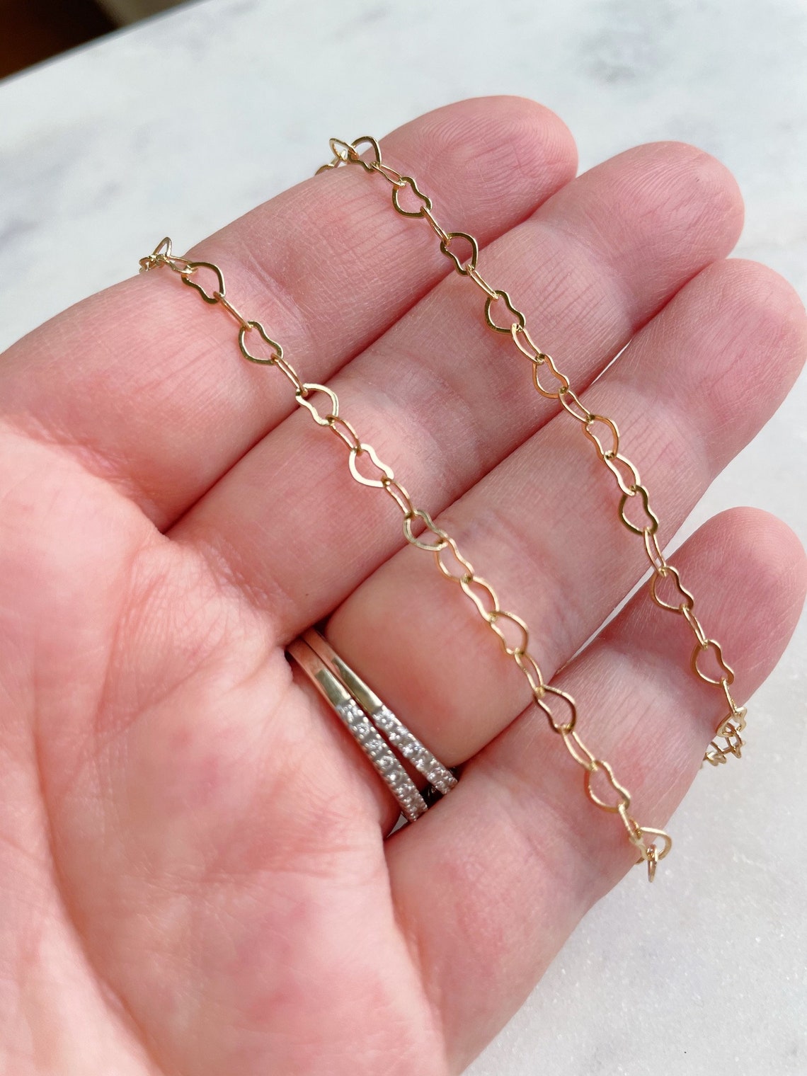 Gold Heart Bracelet Heart Chain Bracelet Gold Heart Jewelry Etsy