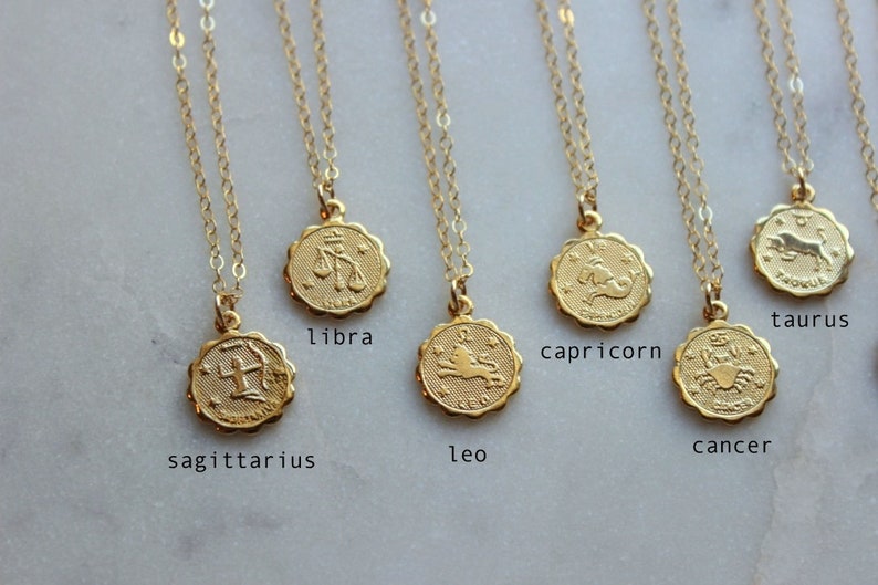 Personalized Jewelry Celestial Jewelry Gold Zodiac Necklace Etsy