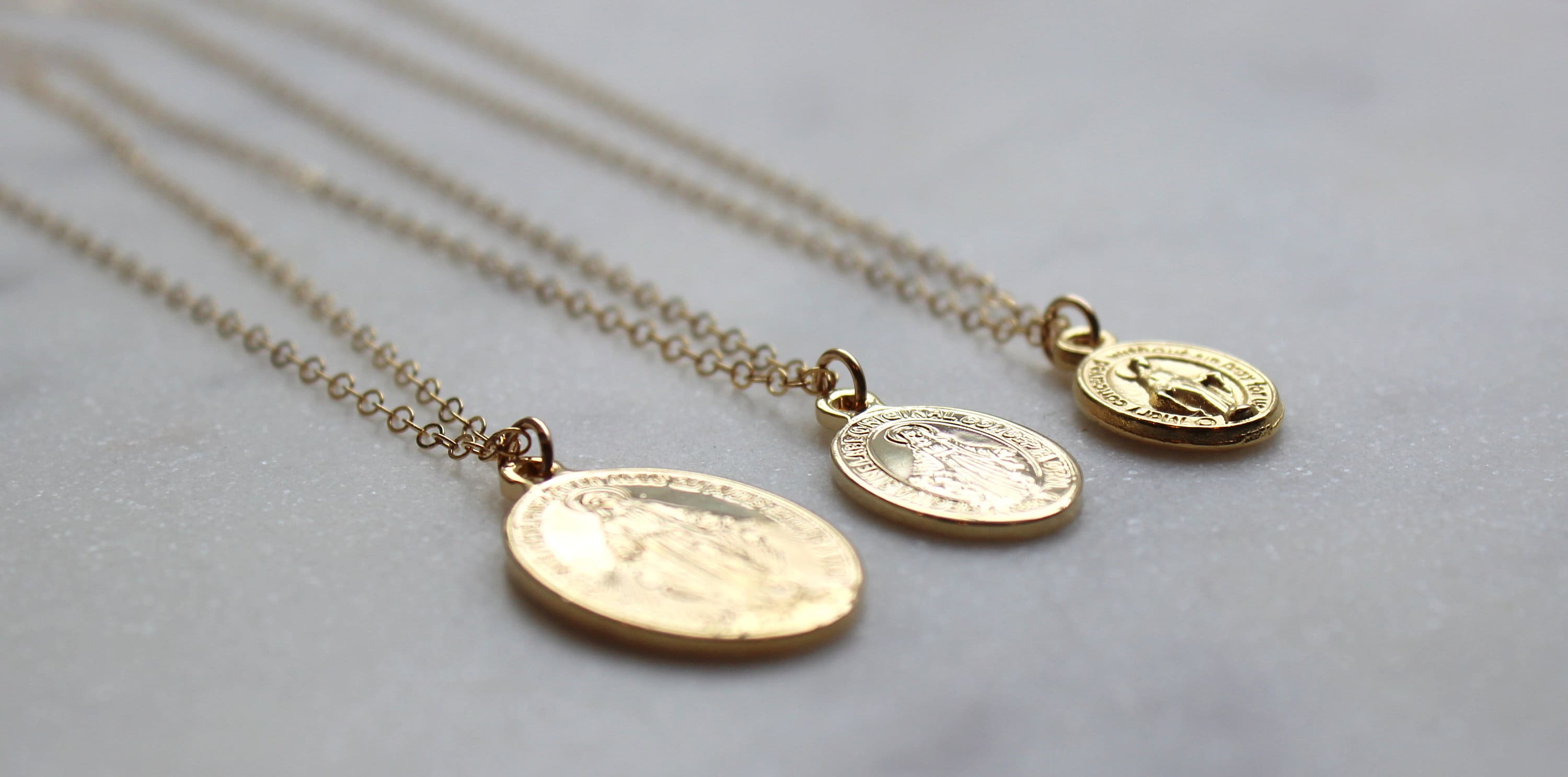 Gold Filled Virgin Mary Necklace Miraculous Medal Necklace, Blessed Mother Necklace, Gold Mary Necklace, Gold Mary Jewelry, Madonna Necklace