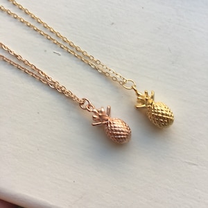 Pineapple Necklace Pineapple Jewelry Gold Rose Gold Necklace Charm Jewelry - as seen on Instagram image 2