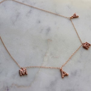 Rose Gold Mama Necklace, Crystal Mama Necklace, Custom Name Necklace, Personalized Jewelry, Mama Letter Necklace, Mom Necklace, Gift for Mom image 3