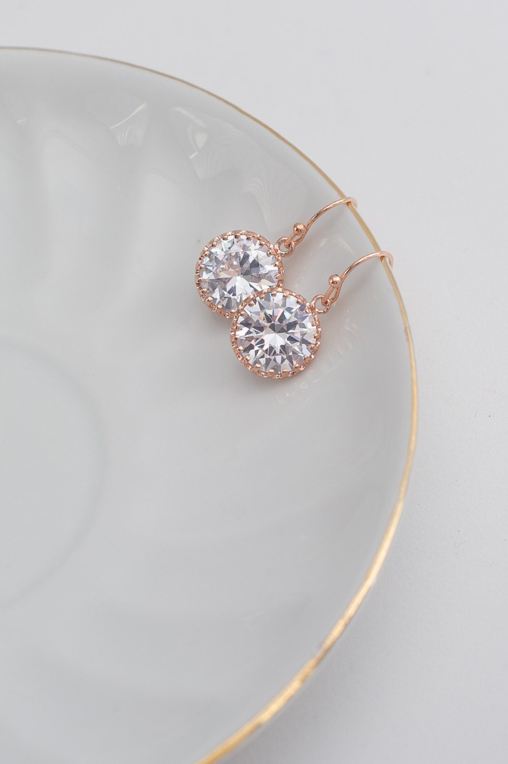 Square Clear Crystal And Glass Pearl Matte Gold Earrings main image 0