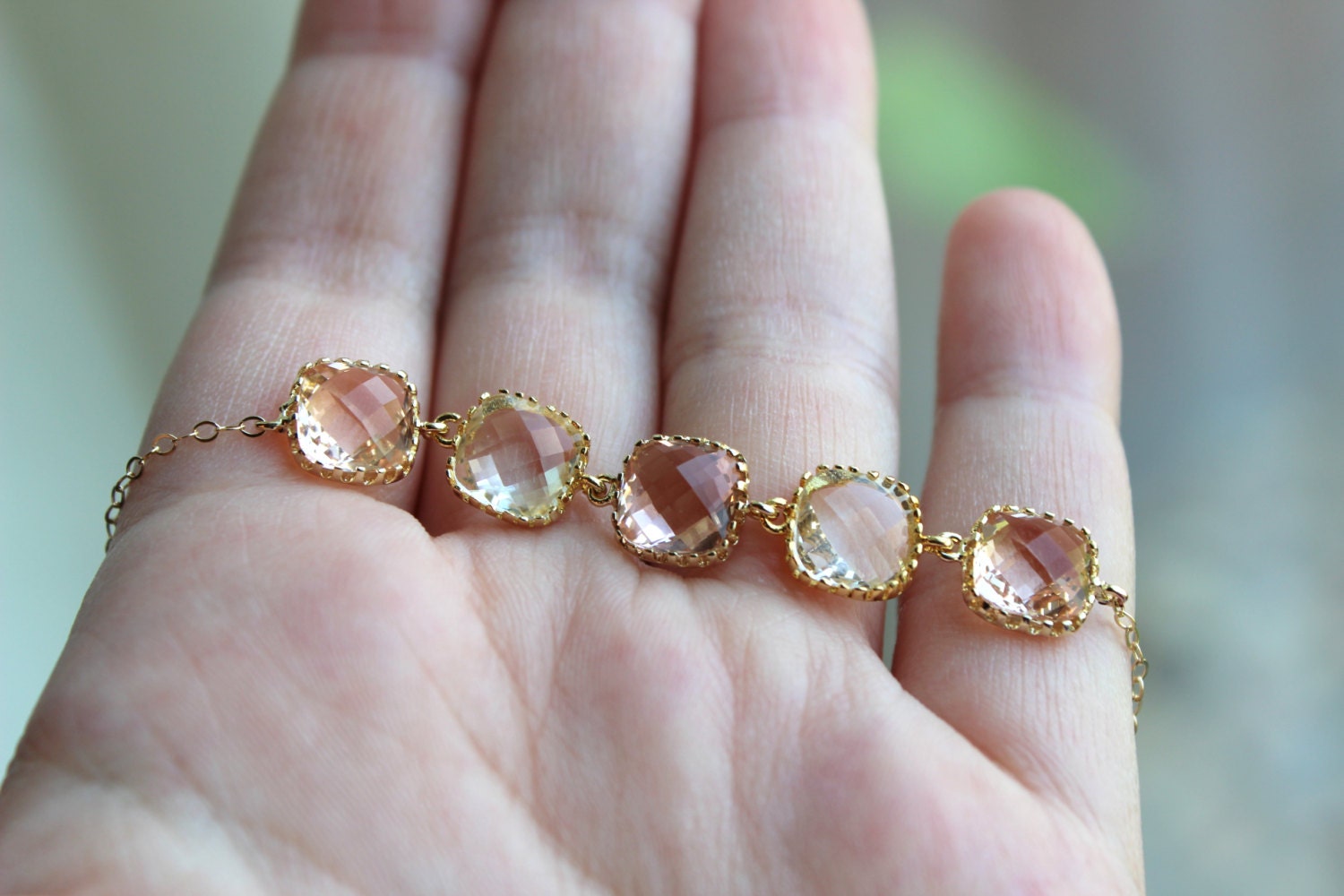 KRITI long necklace set - Champagne