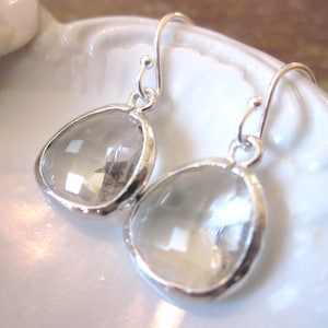 Silber Kristall Ohrringe - Sterling Silber Ohrhaken - Brautjungfer Ohrringe - Braut - Hochzeit Ohrringe Schmuck