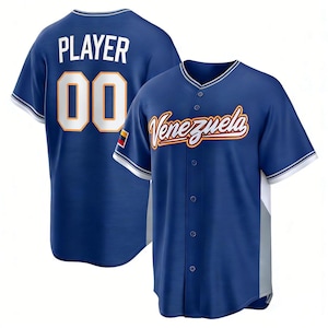 Custom Venezuela Royal Baseball Jersey, 2026 WBC Fan Apparel, Adult Youth Sizes