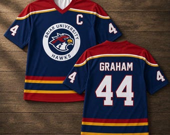 Aangepaste Briar University Hawks Hockey Jersey, Garrett Graham 44 Hockey Romance Jersey, Off Campus Bookish Apparel, Logan, Di Laurentis Tucker