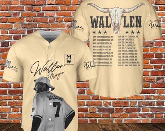 Maglia da baseball del tour 2026 di Morgan Wallen, abbigliamento per fan della musica
