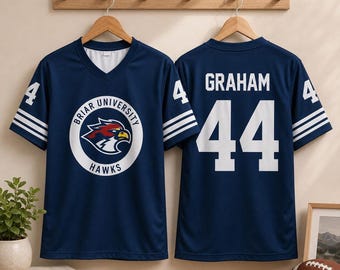 Custom Briar University Hawks Hockey Jersey, Garrett Graham 44 Hockey Romance Football Jersey, Off Campus Bookish Apparel, Booktok Reader