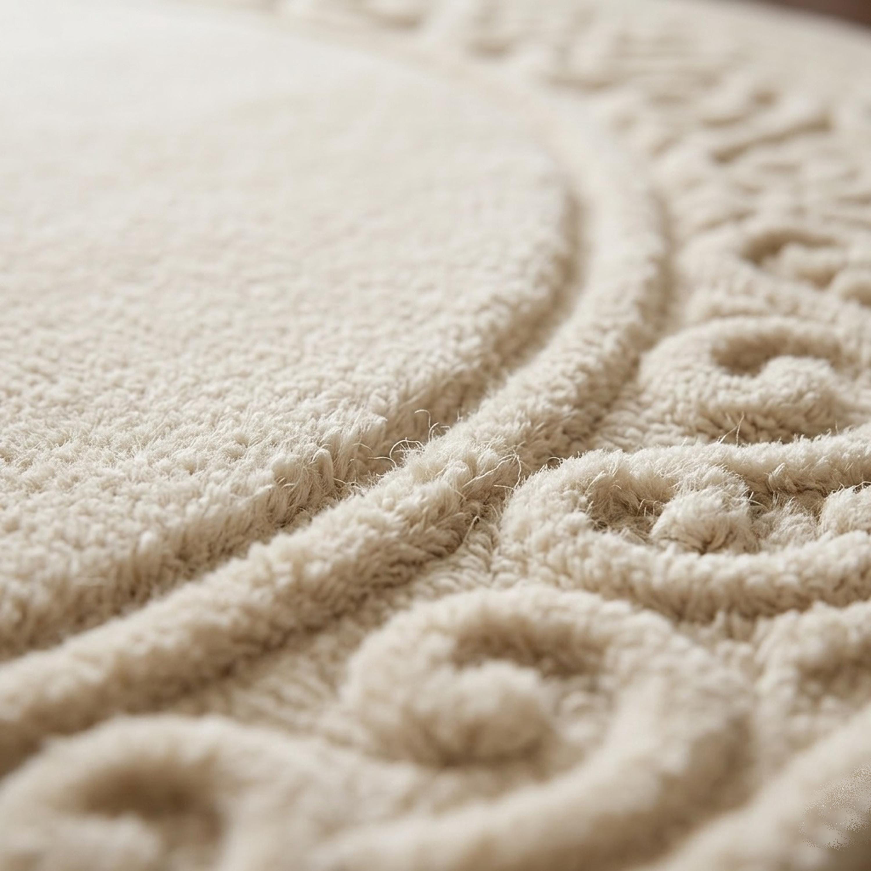 Round Neutral Tufted Rug, Beige Circle Area Rug With Carved Border ...