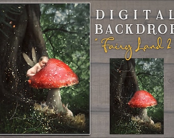 Fairy Land 2 - Digital Backdrop, INSTANT DOWNLOAD , High Resolution for Photoshop, Photoshop Elements