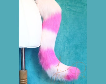 Luxury Cheshire Cat Styled Striped Cosplay Tail - Great for kitty cat festival Costumes - Fursuit accessory