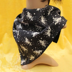 Halloween Fursuit Bandana: Extra Large Glowing Unicorn Neck Scarf