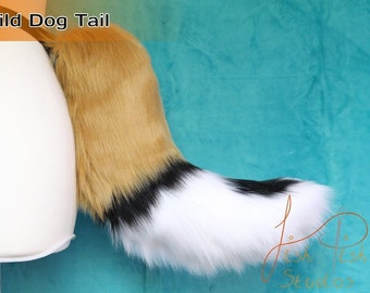 Wild Dog Tail - Luxury Faux - Great for Festival or Halloween Costumes and as a furry Fursuit accessory