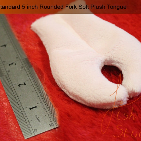 Round Forked Fursuit Tongue ~ Soft Plush Fabric tongue for Fursuit Heads and Dino Masks