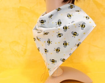 Premade - Extra Large Fursuit Bandana - Bees and Bluegrass Cotton - Fashion XL Jumbo double sided Neck Scarf Accessory