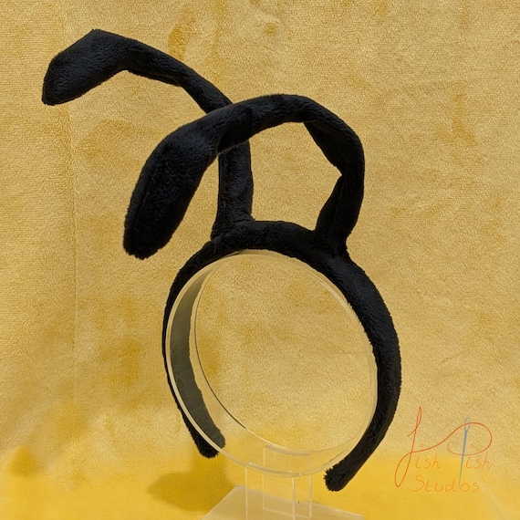 Black Plush Oversized Insect Bug Antenna Headband - Soft Faux Fur Dress Up For Kids & Adults
