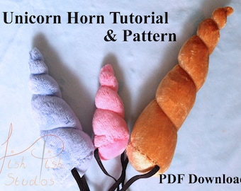 Fabric Unicorn Horn Tutorial and Pattern - PDF Digital Download