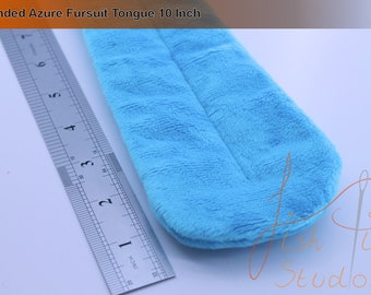 Pre-Made Rounded Azure Plush Fabric Fursuit Tongue