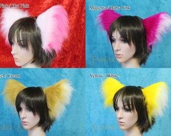 MYSTERY Colour Party Super Fluffy Cat Ear Headband - great for fursuits or furry cosplay