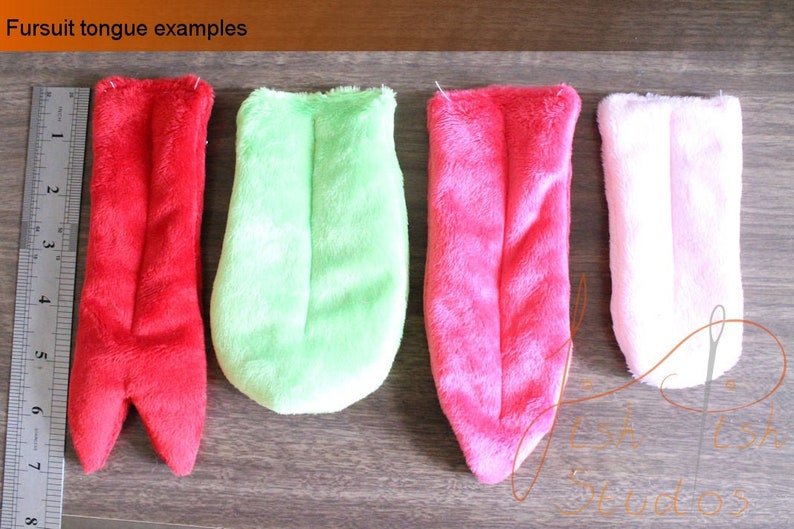 Fursuit Tongue ~ Soft Plush Fabric tongue for fursuit head, multiple shapes and colours. Great for manokit dragon etc suits 