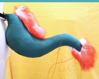東洋のドラゴンにインスパイアされた尻尾 - 高級フェイクふわふわの突き出た尻尾 ~ ドラゴンのコスプレ衣装 擬人化 LARP フェスティバル